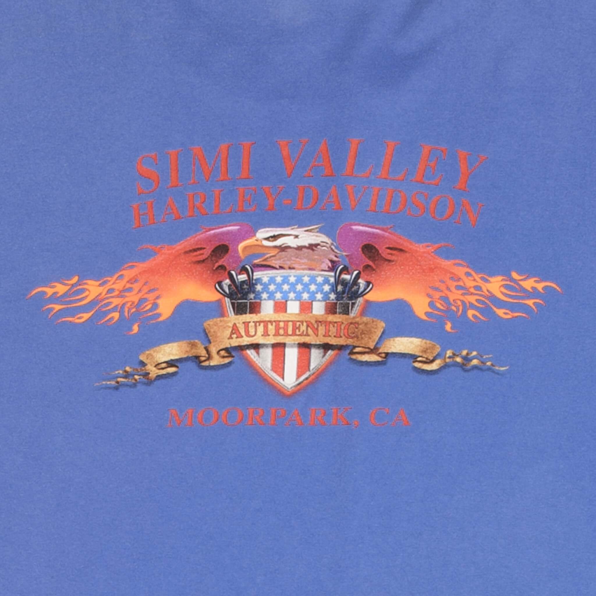 Vintage Harley Davidson Simi Valley Moorpark, CA Long Sleeve Tee Shirt 2003 Size 3XL