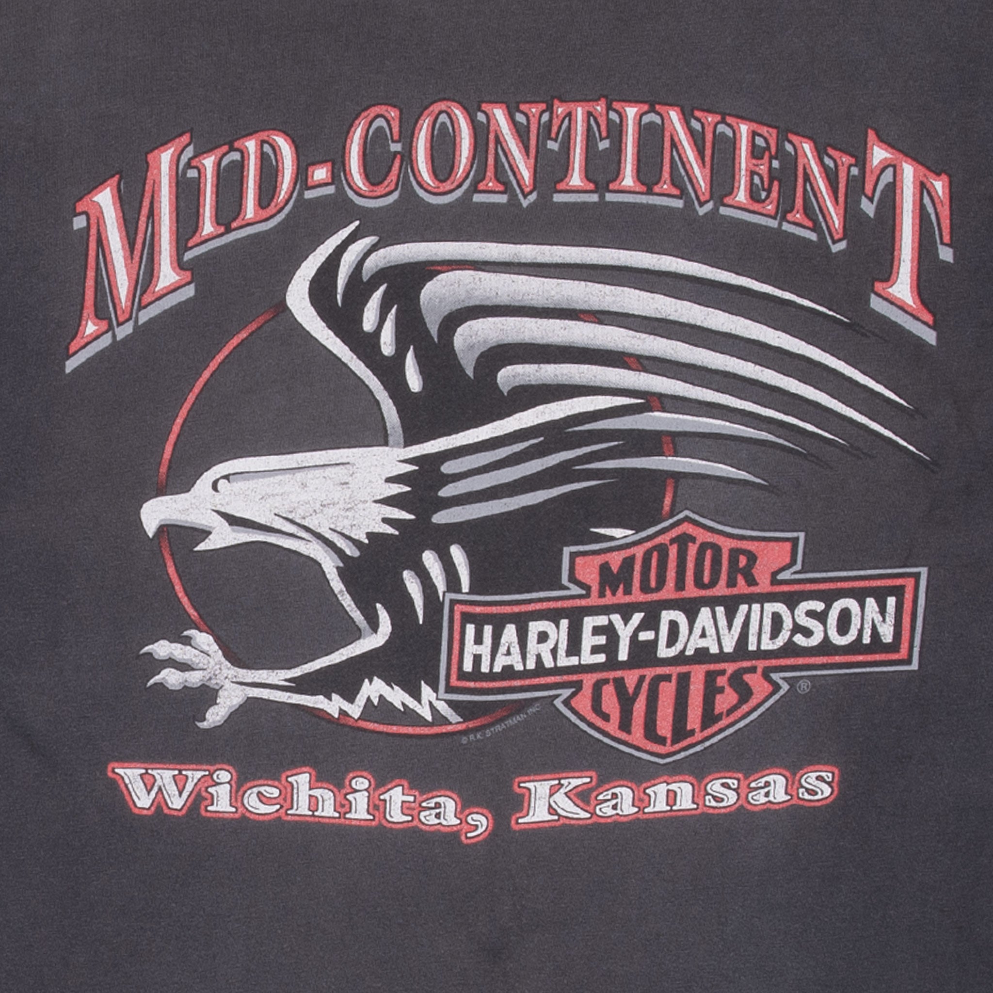 Vintage Harley Davidson Wichita Kansas 1990S Tee Shirt Size XL Made In Usa