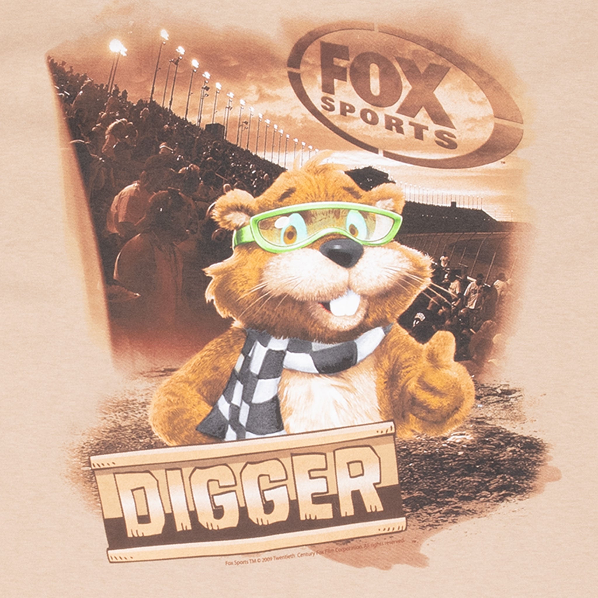 Vintage Nascar Fox Sport Digger Tee Shirt 2009 Size XL