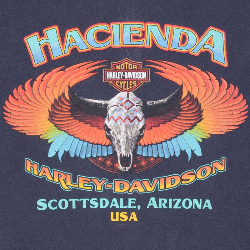 Vintage Harley Davidson Hacienda Henley Tee Shirt 2009 Size 2XL