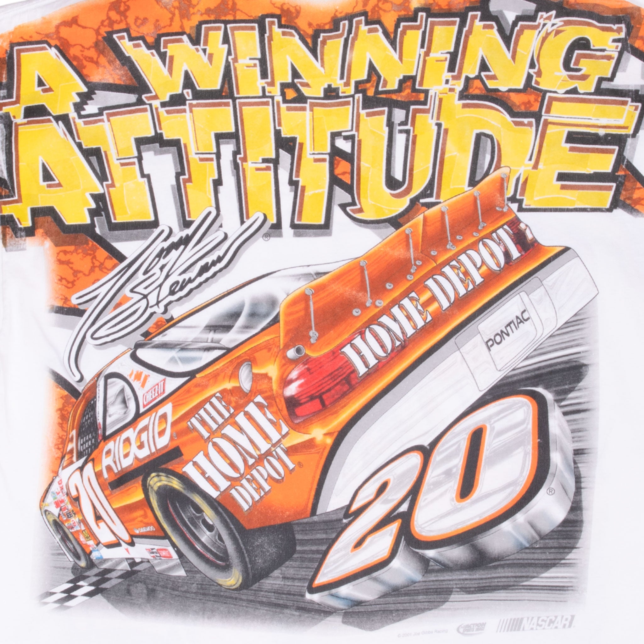 VINTAGE NASCAR ALL OVER PRINT TONY STEWART HOME DEPOT 2001 TEE SHIRT XL