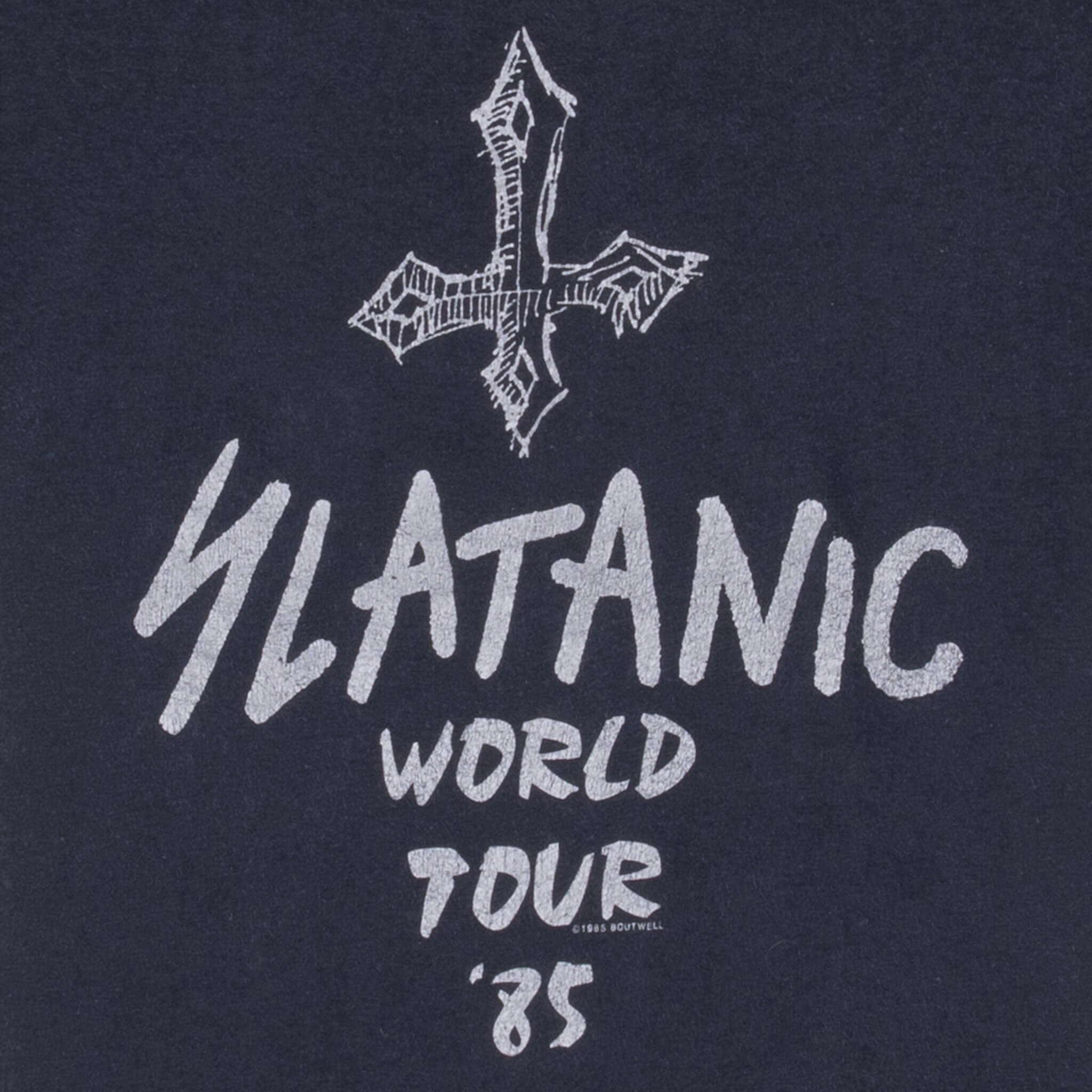 Vintage Slayer Slatanic Wehrmacht Tour 1985 Tee Shirt Size XS With Single Stitch Sleeves