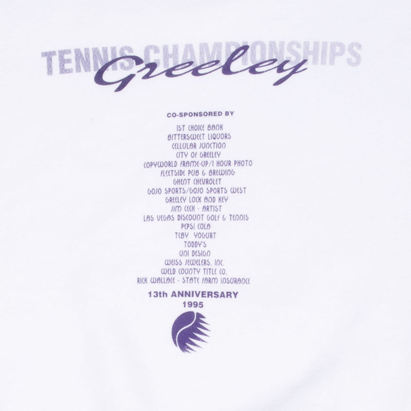 Vintage Greeley Tennis Championships 1995 Sweatshirt Size XL Made In Usa