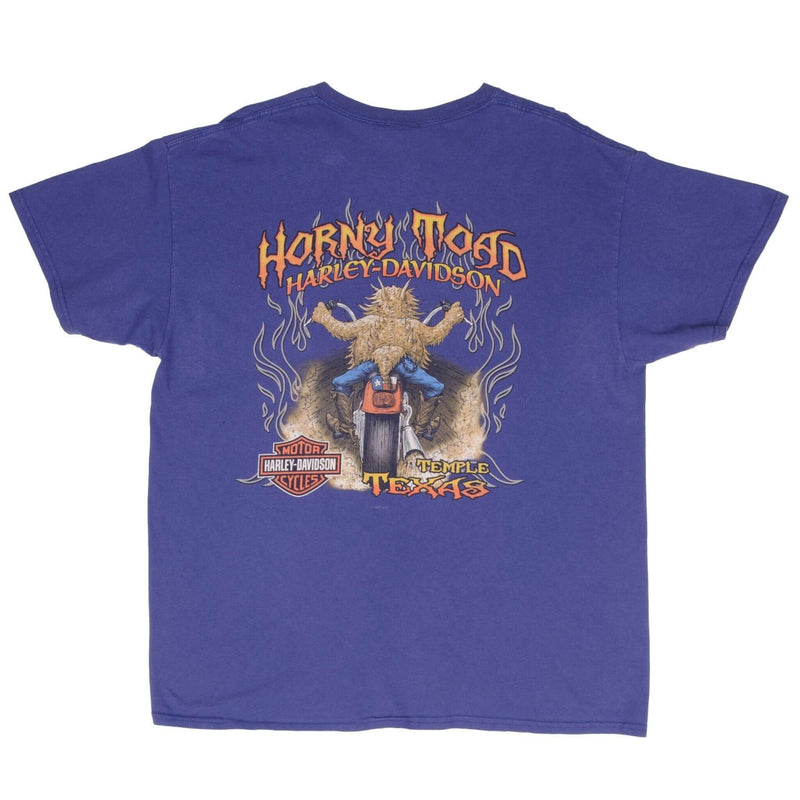 Vintage Harley Davidson Horny Toad Texas Temple Tee Shirt 2007 Size XL