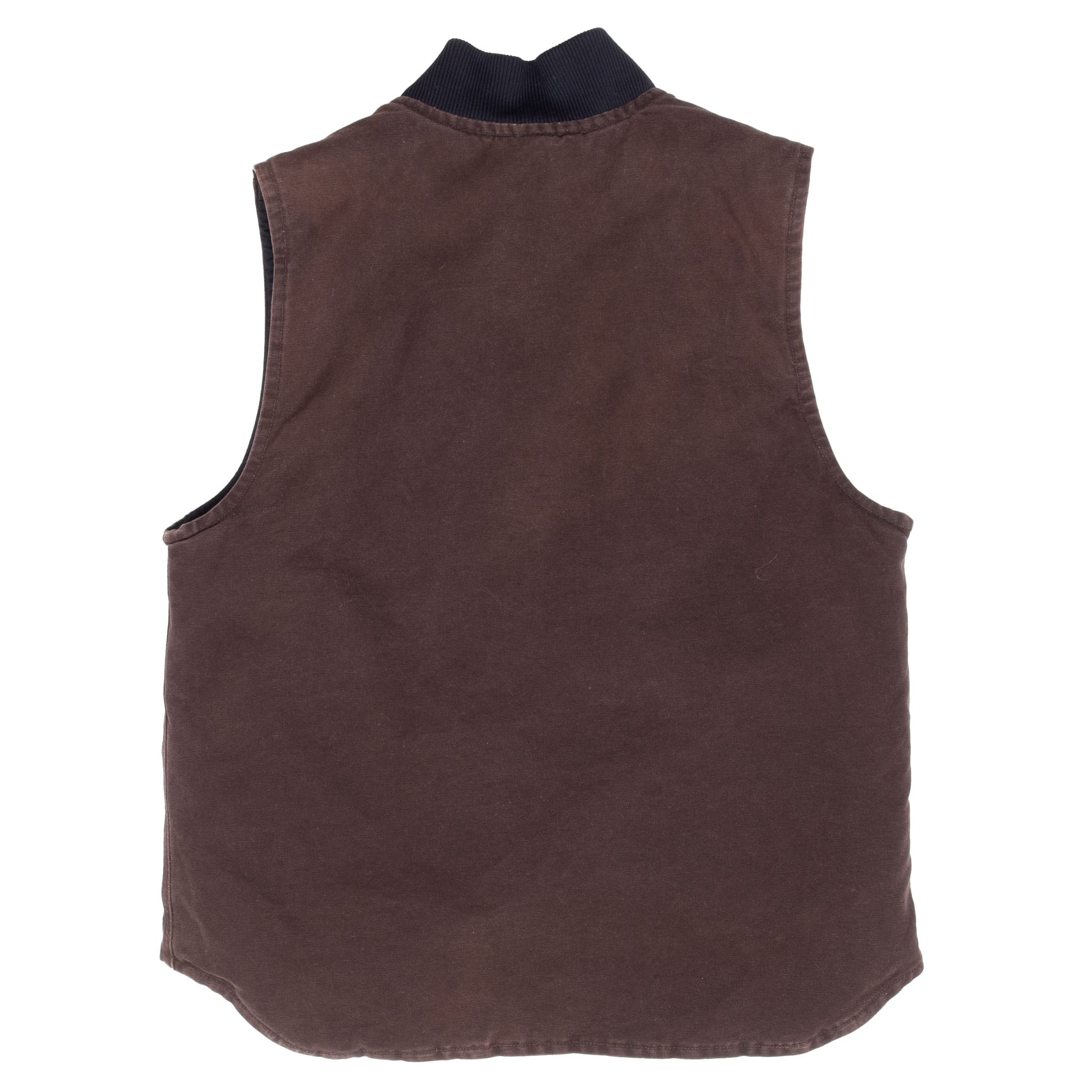 Vintage Carhartt Brown Quilt Lined Vest Jacket V02Dkb 2004 Size Medium Made In USA