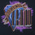 Close-up of colorful Diamond Rio logo and website back print