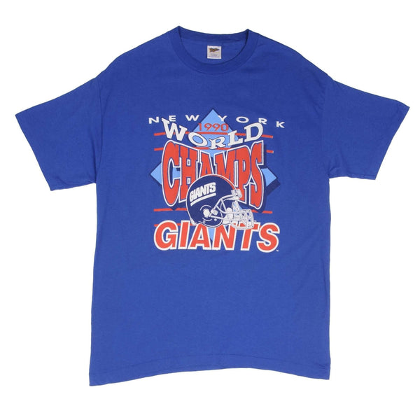 Vintage NFL New York Giants World Champs 1990 Tee Shirt Size Large Made In USA With Single Stitch Sleeves