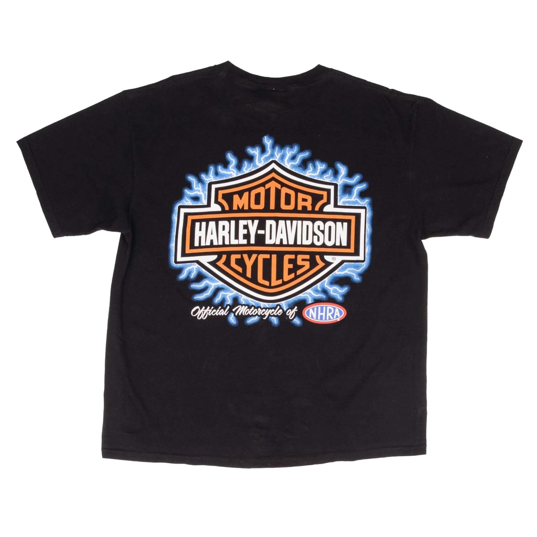 Vintage Harley Davidson Official Motorcycle Of NHRA Tee Shirt 2000S Size XL 