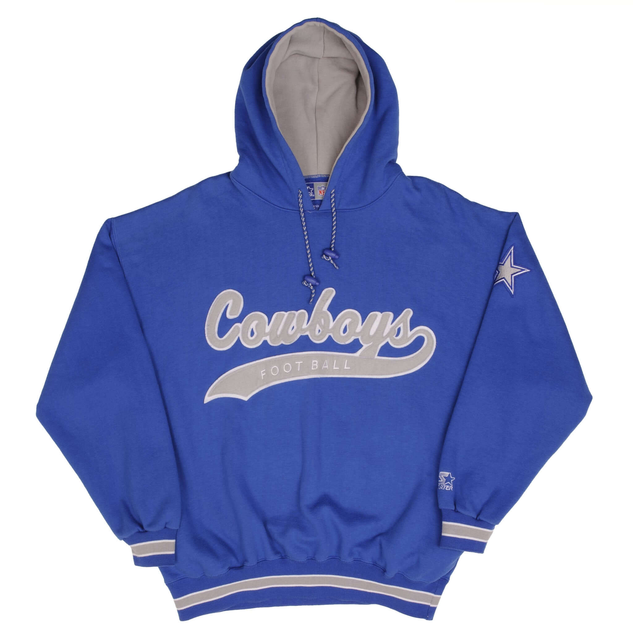 VINTAGE NFL DALLAS COWBOYS BLUE STARTER HOODIE SWEATSHIRT 1990S SIZE X Vintage rare usa