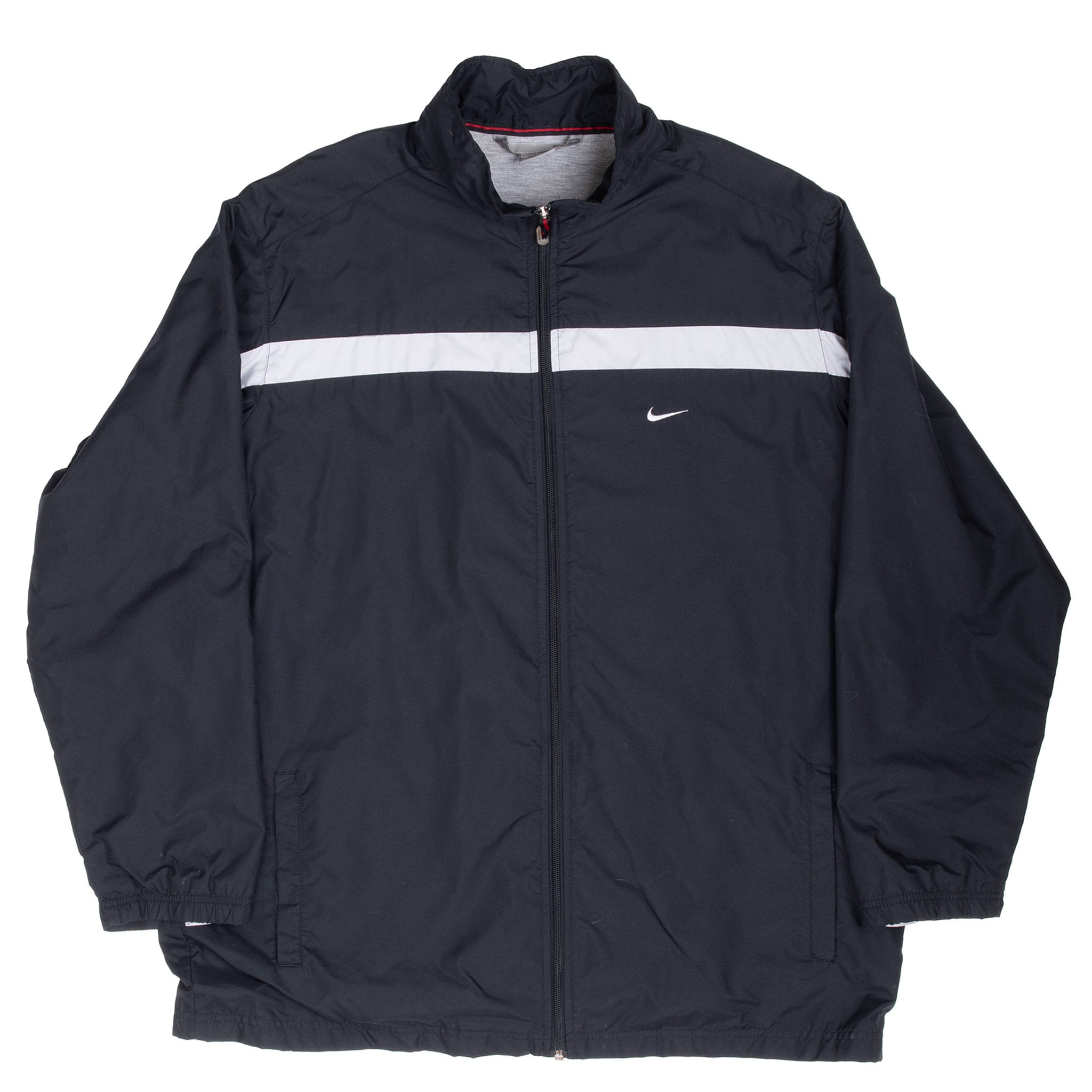 VINTAGE NIKE BLACK SWOOSH WINDBREAKER JACKET 2000S XL