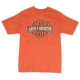 Vintage Harley Davidson Bryan Moore Oklahoma Orange Tee Shirt 2001 Size Medium Made In USA