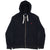 Full front view of black Polo Ralph Lauren zip hoodie with white drawstrings, pockets, and red pony logo