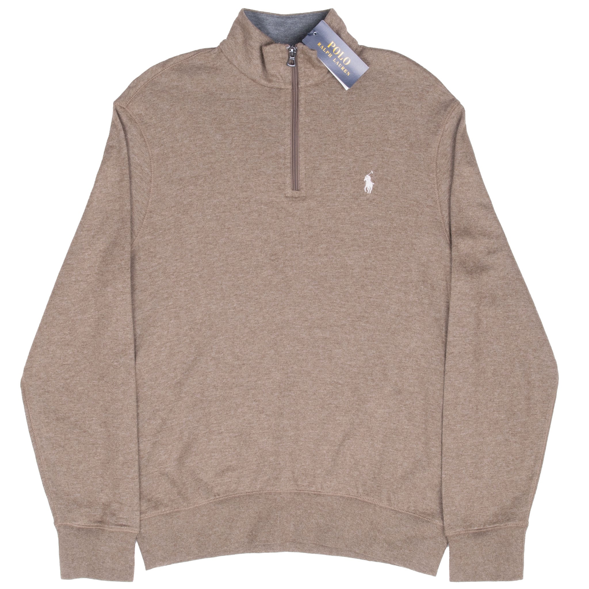 Polo Ralph Lauren Light Brown Quarter Zip Sweatshirt Size Small Deadstock