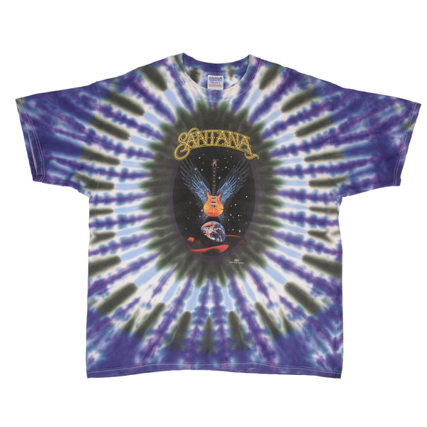 Vintage Tie Dye Santana River Of Colors Tour 1997 Tee Shirt Size 2XL