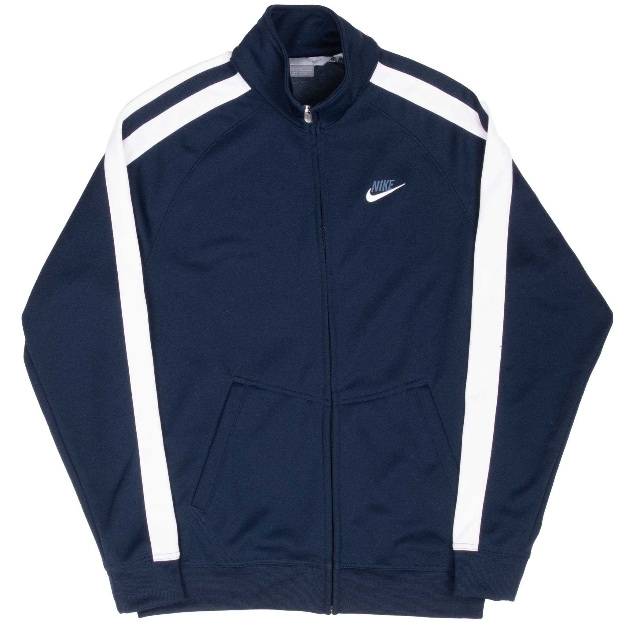 VINTAGE NIKE CLASSIC SWOOSH NAVY BLUE TRACKSUIT JACKET 2000S SIZE MEDIUM