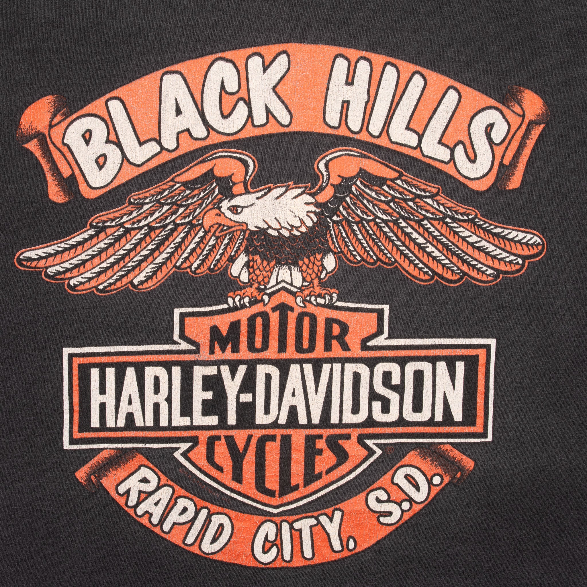 Vintage Harley Davidson Rapid City South Dakota 1993 Tee Shirt Size Large Made In Usa With Single Stitch Sleeves