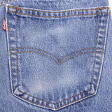 Beautiful Indigo Levis 501 Jeans 1980s Made in USA with Light Wash  Size on tag 34X36 Actual Size 32X33 Back Button #522