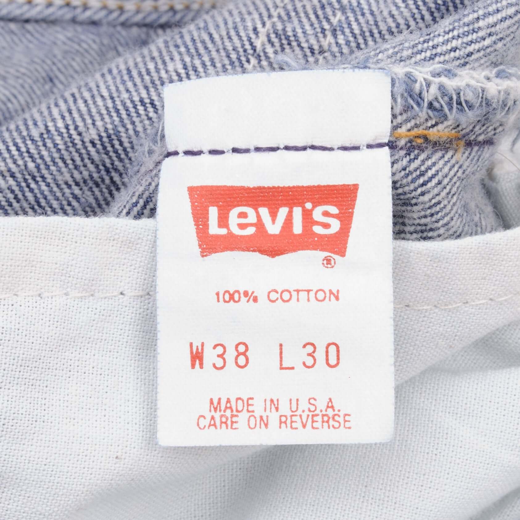 Beautiful Indigo Levis 501 Jeans 1980s Made in USA with Dark Wash  Size on tag 38X30 Actual Size 36X29 Back Button #511 Not Original Hem