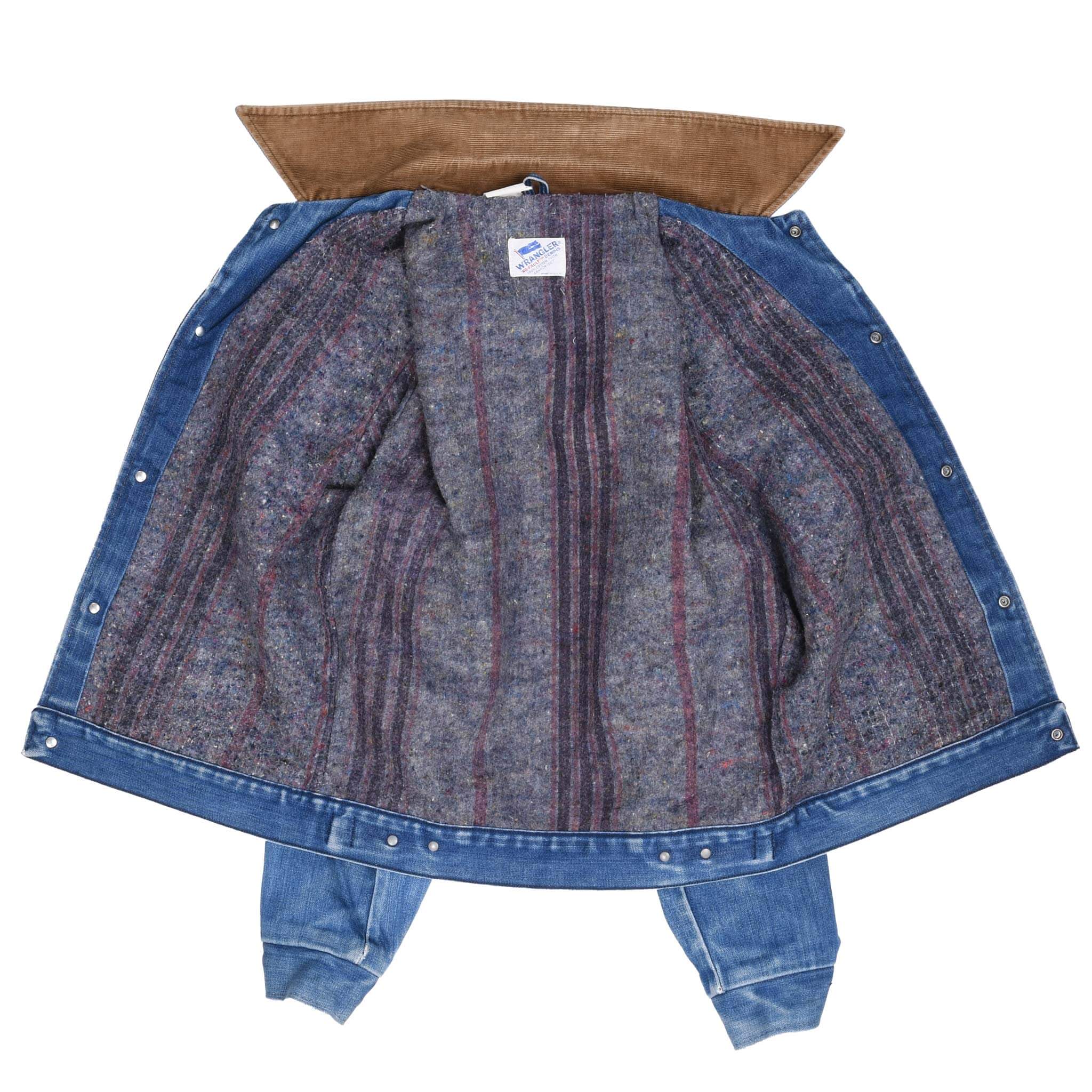 Vintage Wrangler Blanket Lined No Fault Denim Jacket 1970S Size 38 Made In Usa