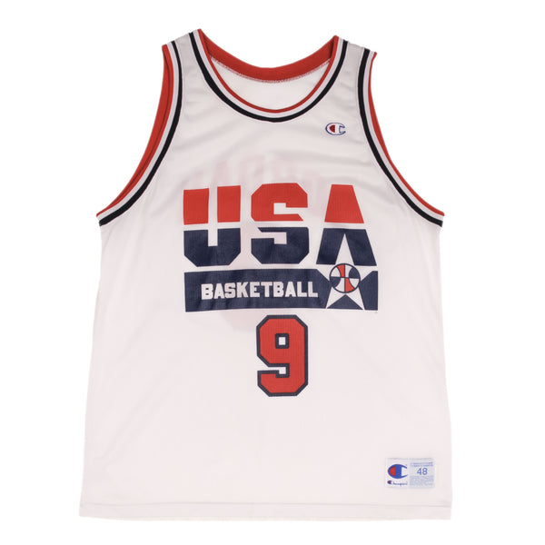 Vintage Champion Usa Basketball Dream Team Michael Jordan #9 1990S Jersey Size 48 Made In USA