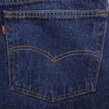 Beautiful Indigo Levis 501 Jeans 1980s Made in USA with Dark Wash  Size on tag 38X30 Actual Size 36X29 Back Button #511 Not Original Hem
