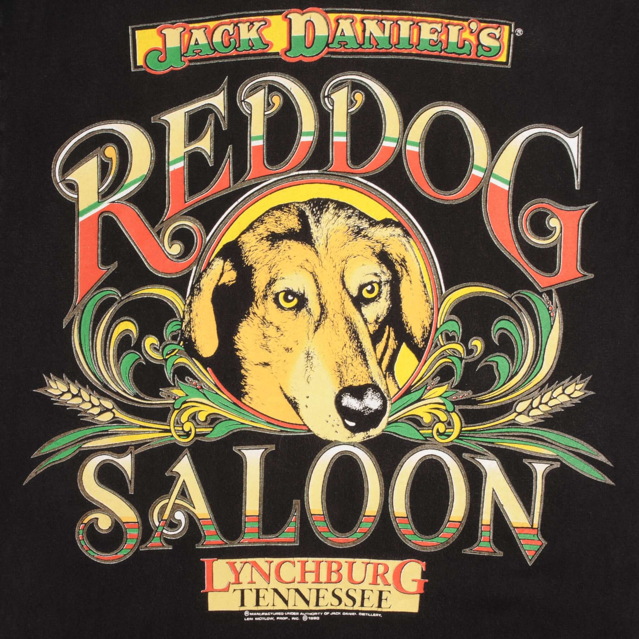 Vintage Jack Daniels Reddog Saloon Lynchburg Tennessee Tee Shirt 1990 Size Small Made In Usa