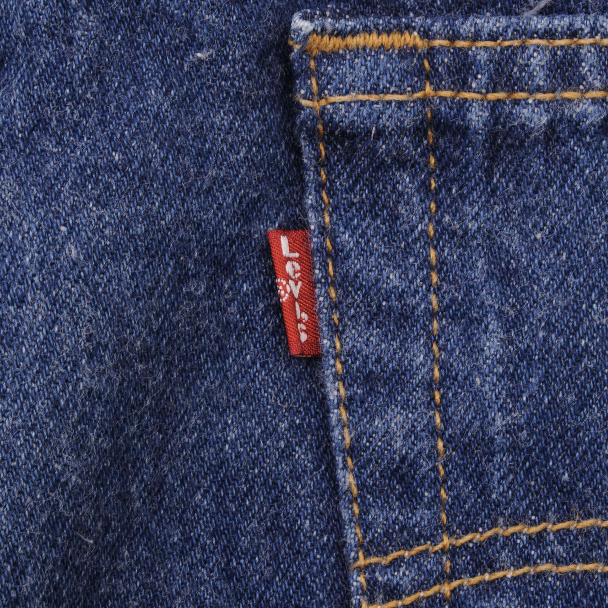 Beautiful Indigo Levis 501 Jeans 1980s Made in USA with Dark Wash  Size on tag 38X30 Actual Size 36X29 Back Button #511 Not Original Hem