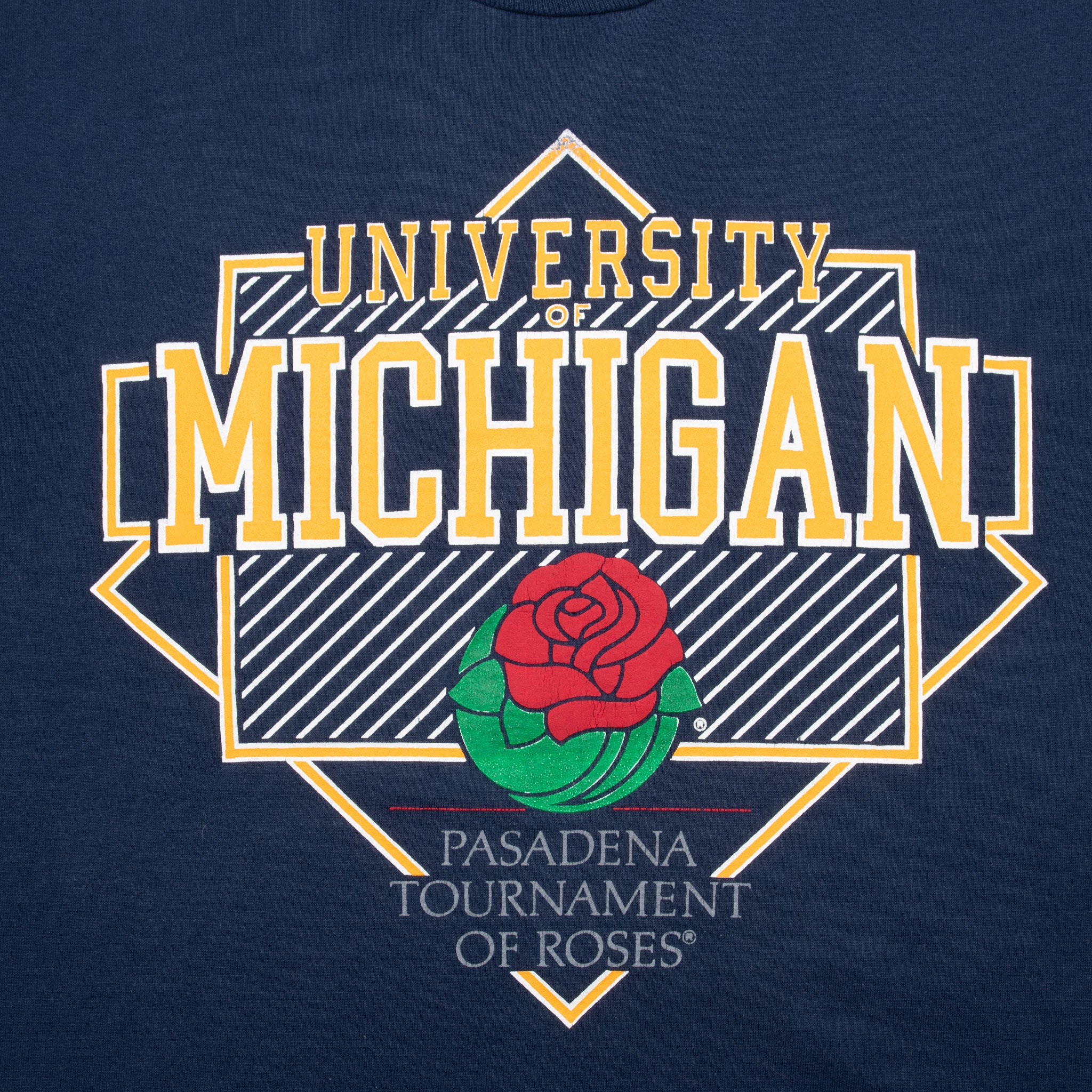 VINTAGE NCAA UNIVERSITY OF MICHIGAN ROSEBOWL 1990S TEE SHIRT MEDIUM MADE USA