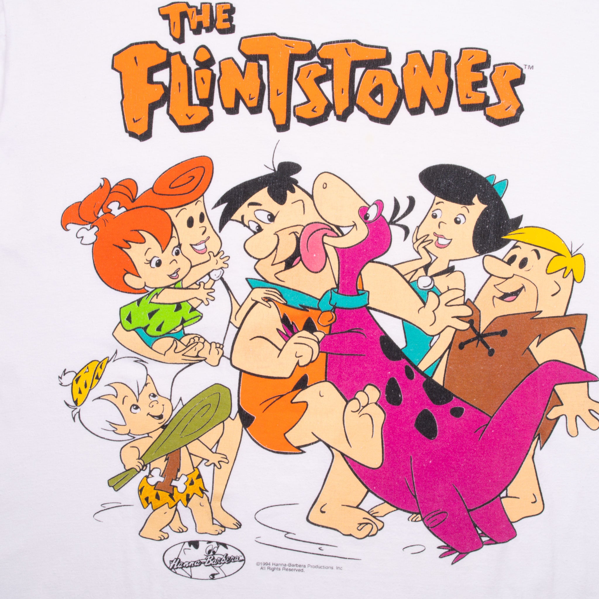 Vintage The Flintstones Tee Shirt 1994 Size XL With Single Stitch Sleeves