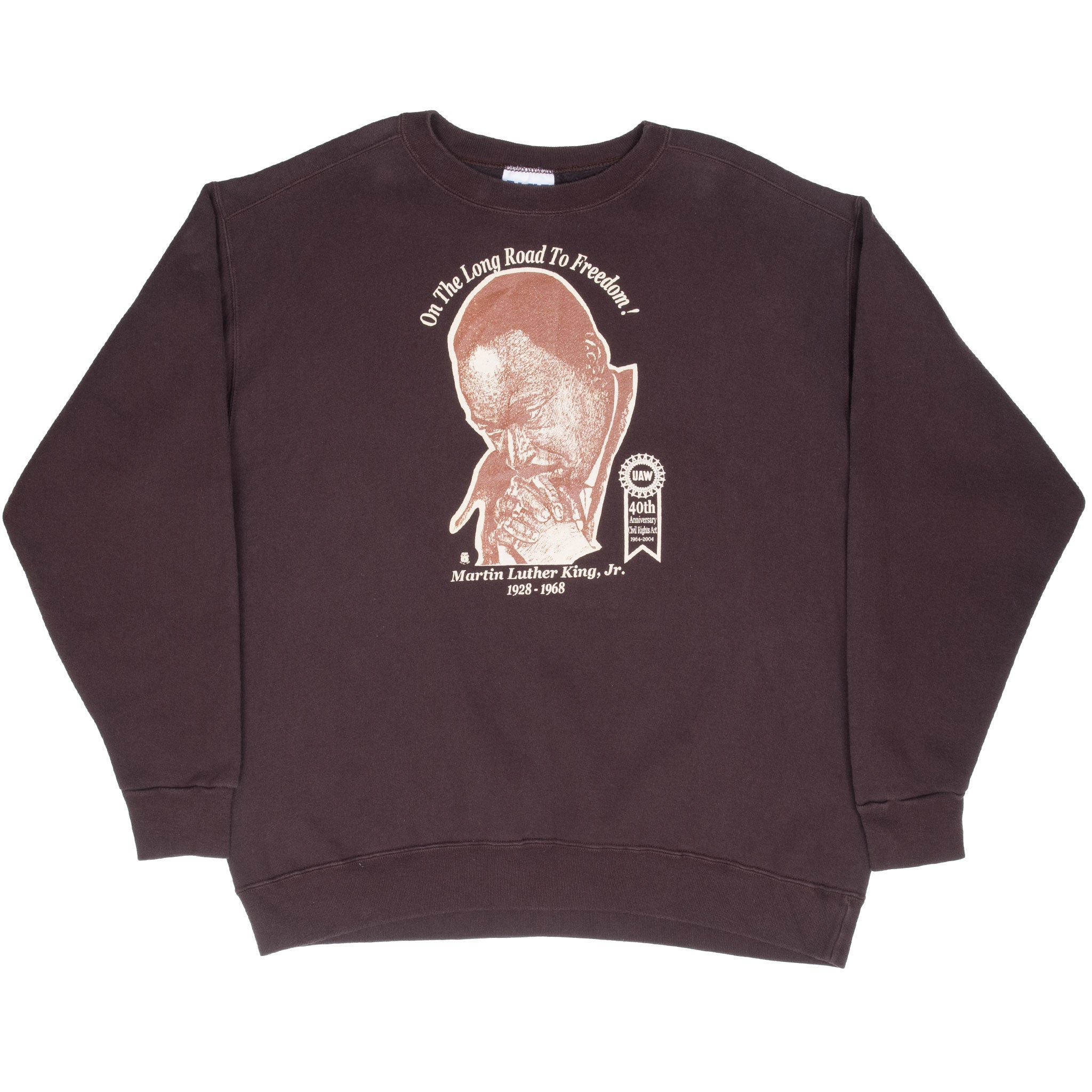 Vintage Martin Luther King Jr On The Long Road To Freedom 2004 Sweatshirt Size XL Made In Usa