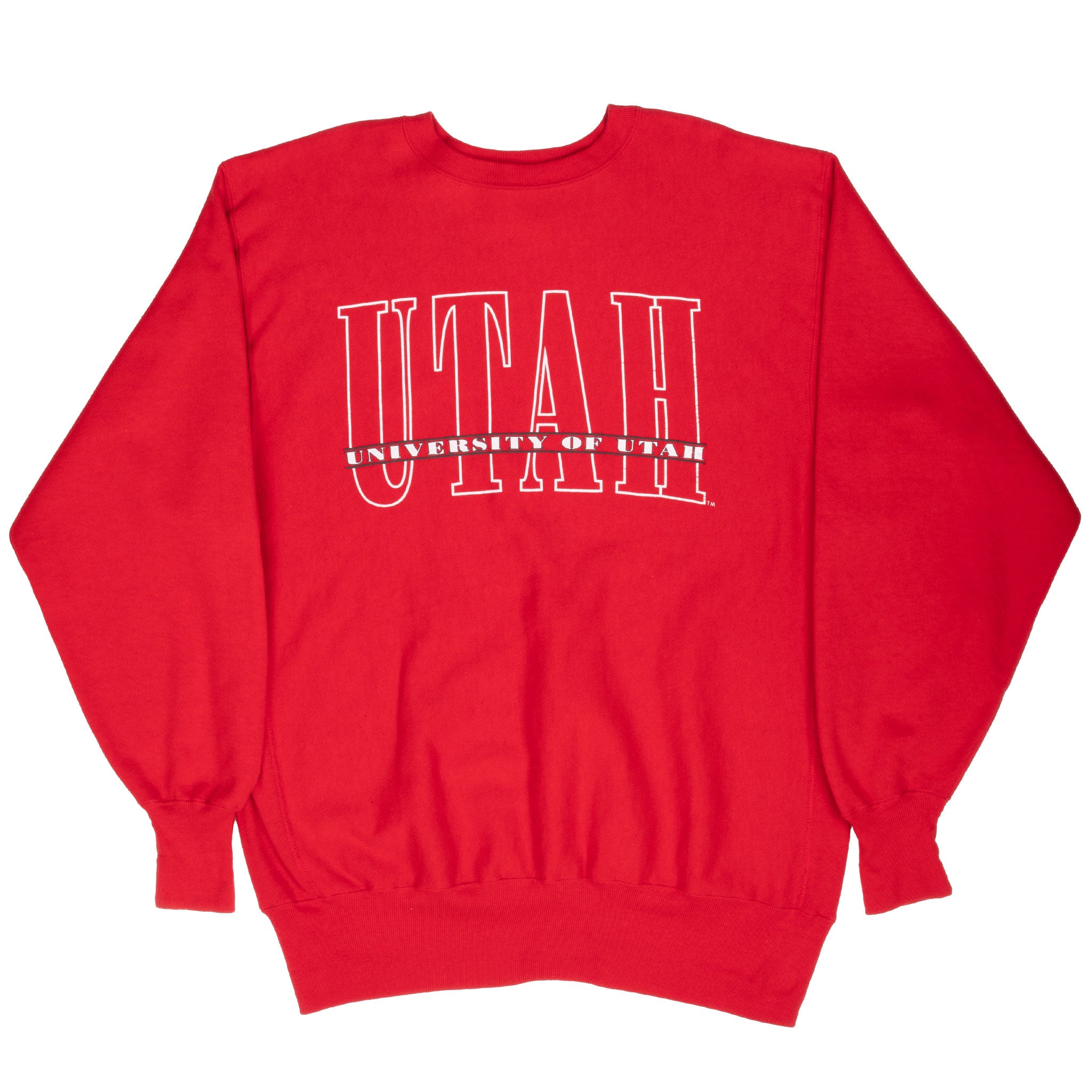 Vintage Reverse Weave Champion University Of Utah Sweatshirt 1990S Size 2XL Made In Usa