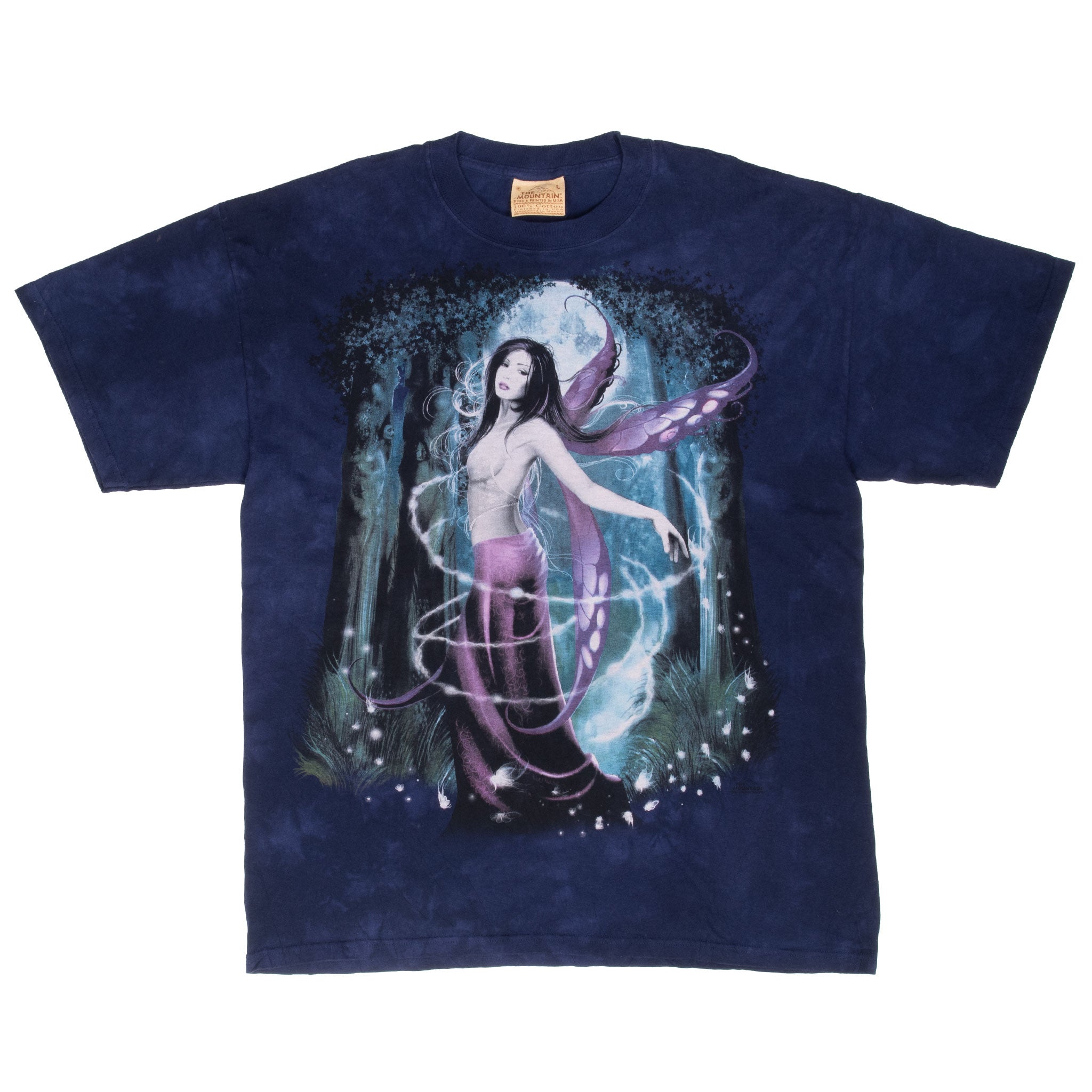 Vintage The Mountain Fairy Moon Tie Dye Tee Shirt 2004 Size Large
