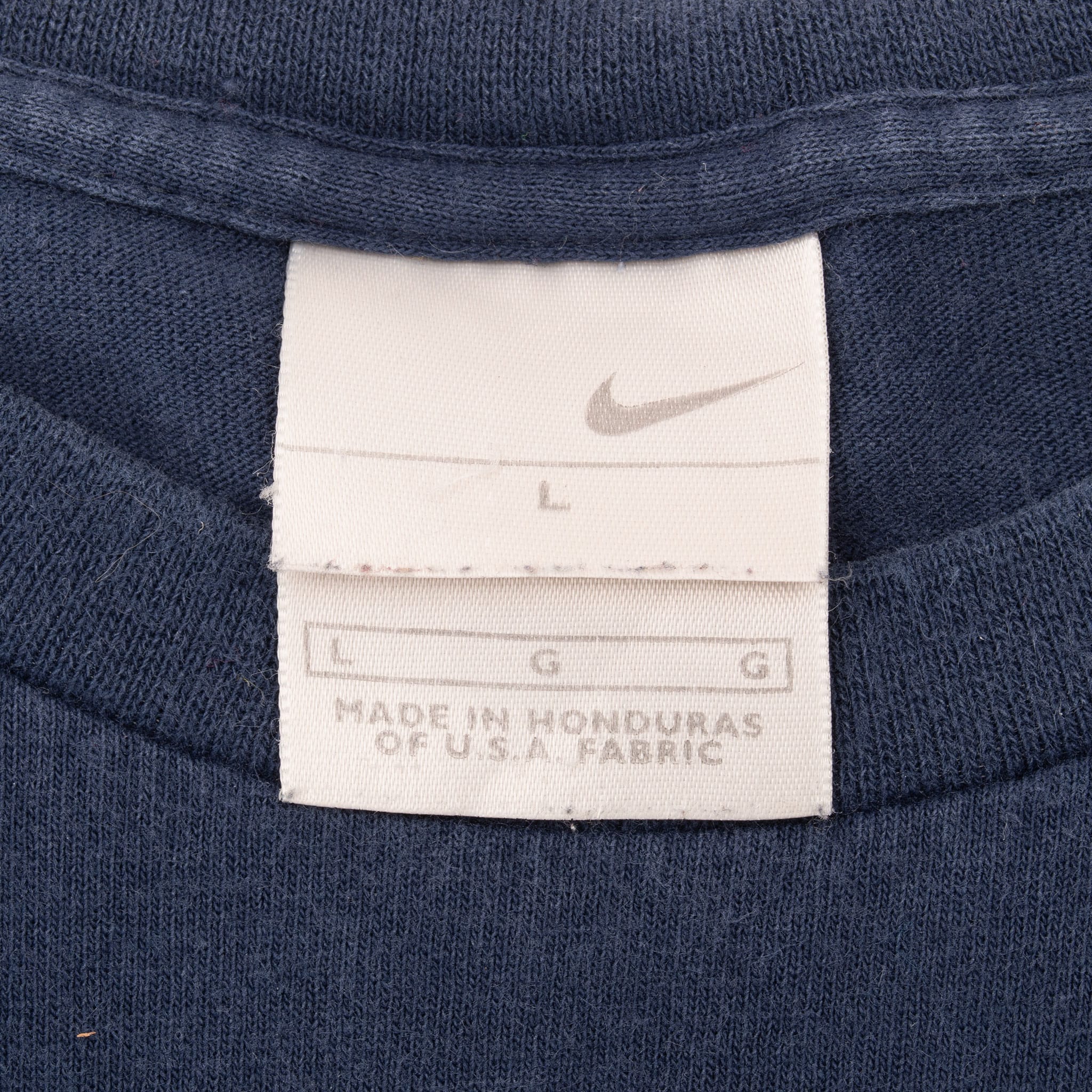 VINTAGE NIKE SPELLOUT NAVY BLUE TEE SHIRT 2000S SIZE LARGE