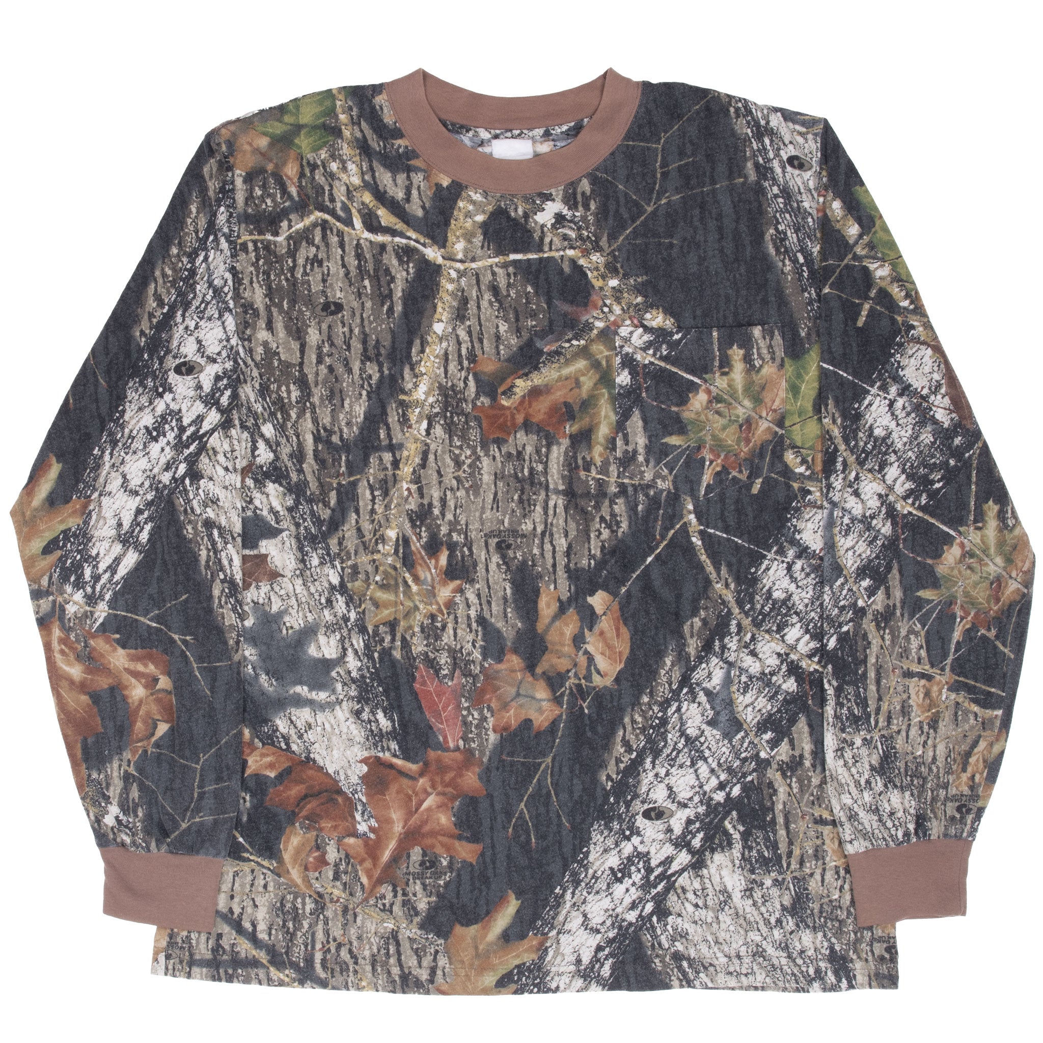 Vintage Hunting Mossy Oak Break Up Camo Long Sleeve Pocket Tee Shirt Size 2XL