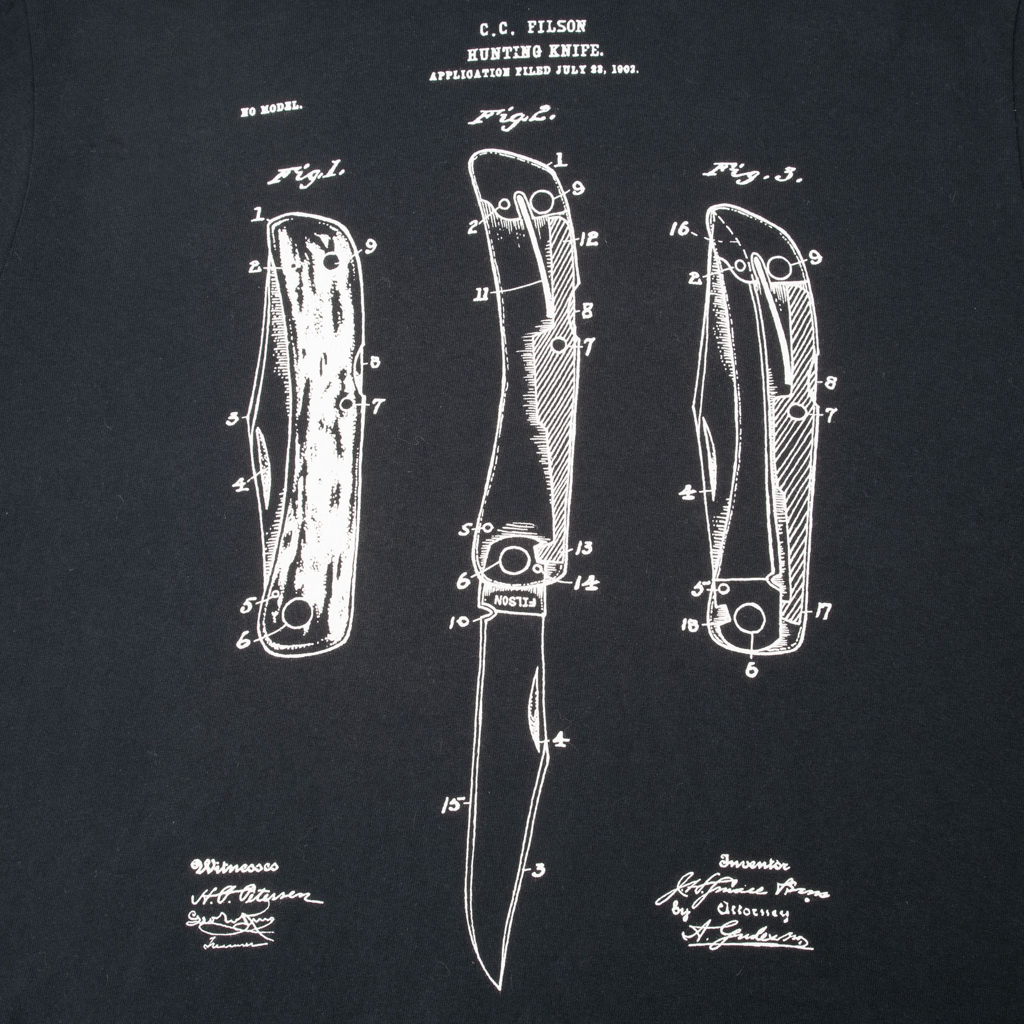 Vintage Cc Filson Knife Black Tee Shirt Size Xl Made In Usa