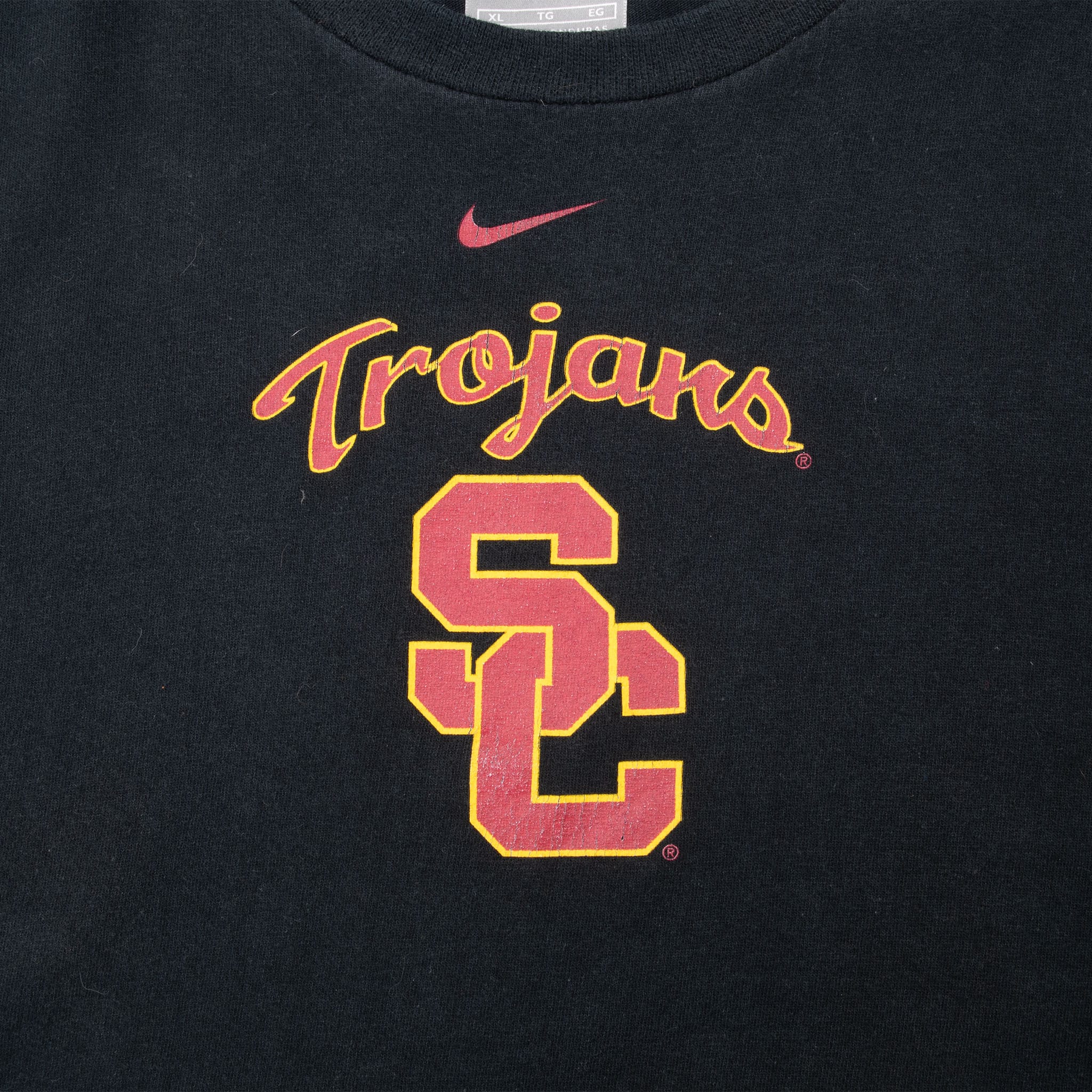VINTAGE USC TROJANS NIKE SWOOSH BLACK TEE SHIRT 2000S XL