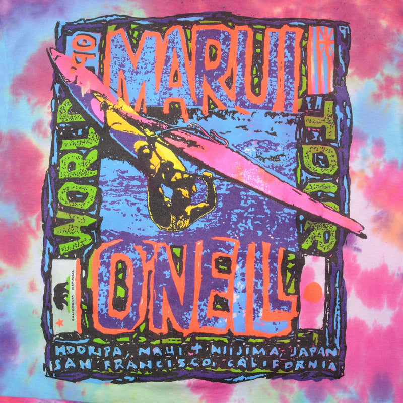 VINTAGE TIE-DYE MARUI O'NEILL WORLD TOUR TEE SHIRT SIZE MEDIUM MADE IN USA