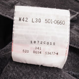 Beautiful Black Levis 501 Jeans Made in USA  Size on Tag 42X30  Back Button #520