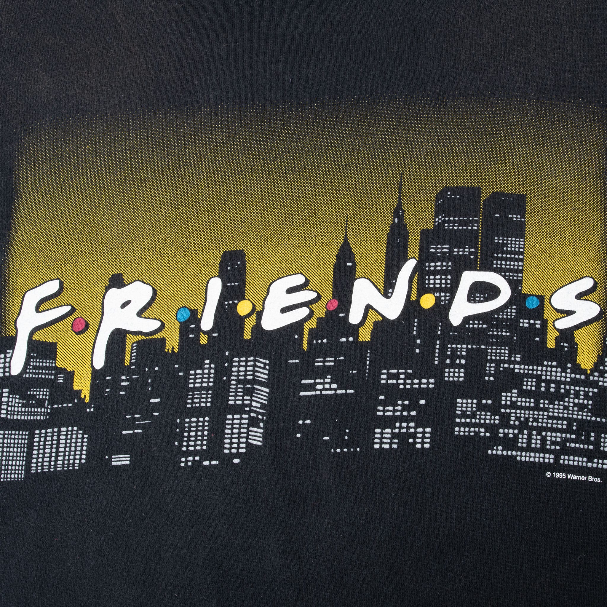 Vintage Tv Show Friends Tee Shirt 1995 Size Xl Made In Usa With Single Stitch Sleeves