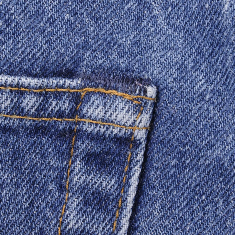 Beautiful Indigo Levis 501 Jeans 1980s Made in USA with Medium Wash With Blue Bar Tacks  Size on tag 34X32 Actual Size 33X30  Back Button #558