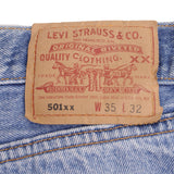 VINTAGE LEVIS 501 INDIGO JEANS 1980S SIZE 35X29 W35 L29 MADE IN USA