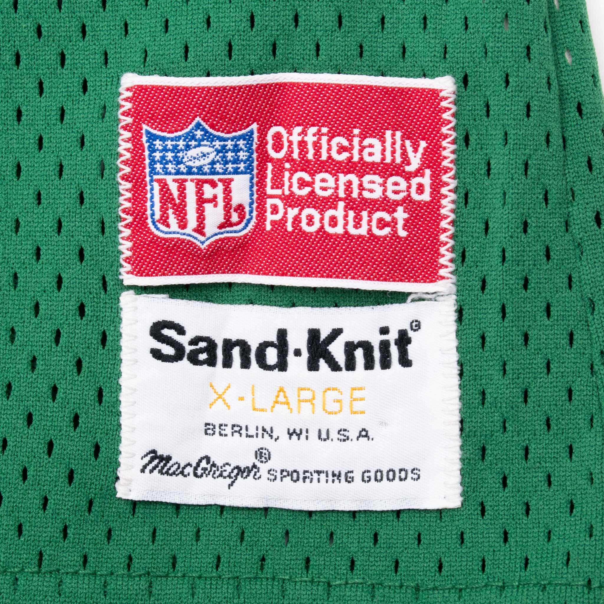 Vintage Nfl Philadelphia Eagles Mike Quick #82 Sand Knit Jersey 1980S Size XL Made In Usa