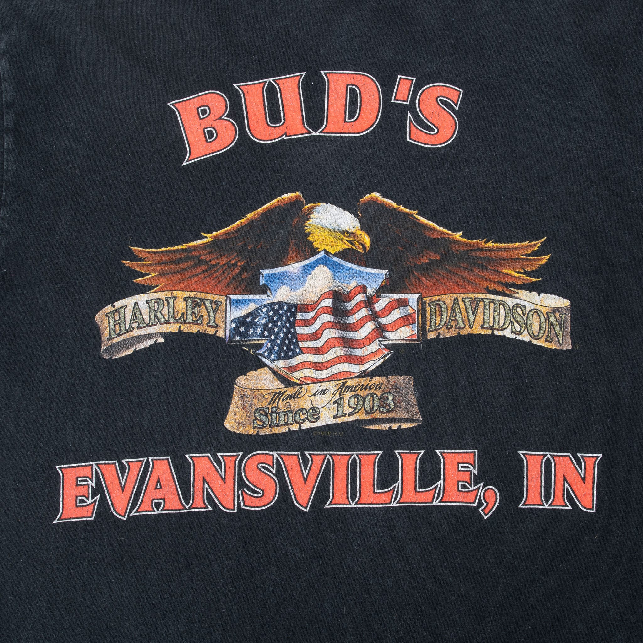 Vintage Harley Davidson Evansville Indiana Tee Shirt 1998 Size Medium Made In Usa