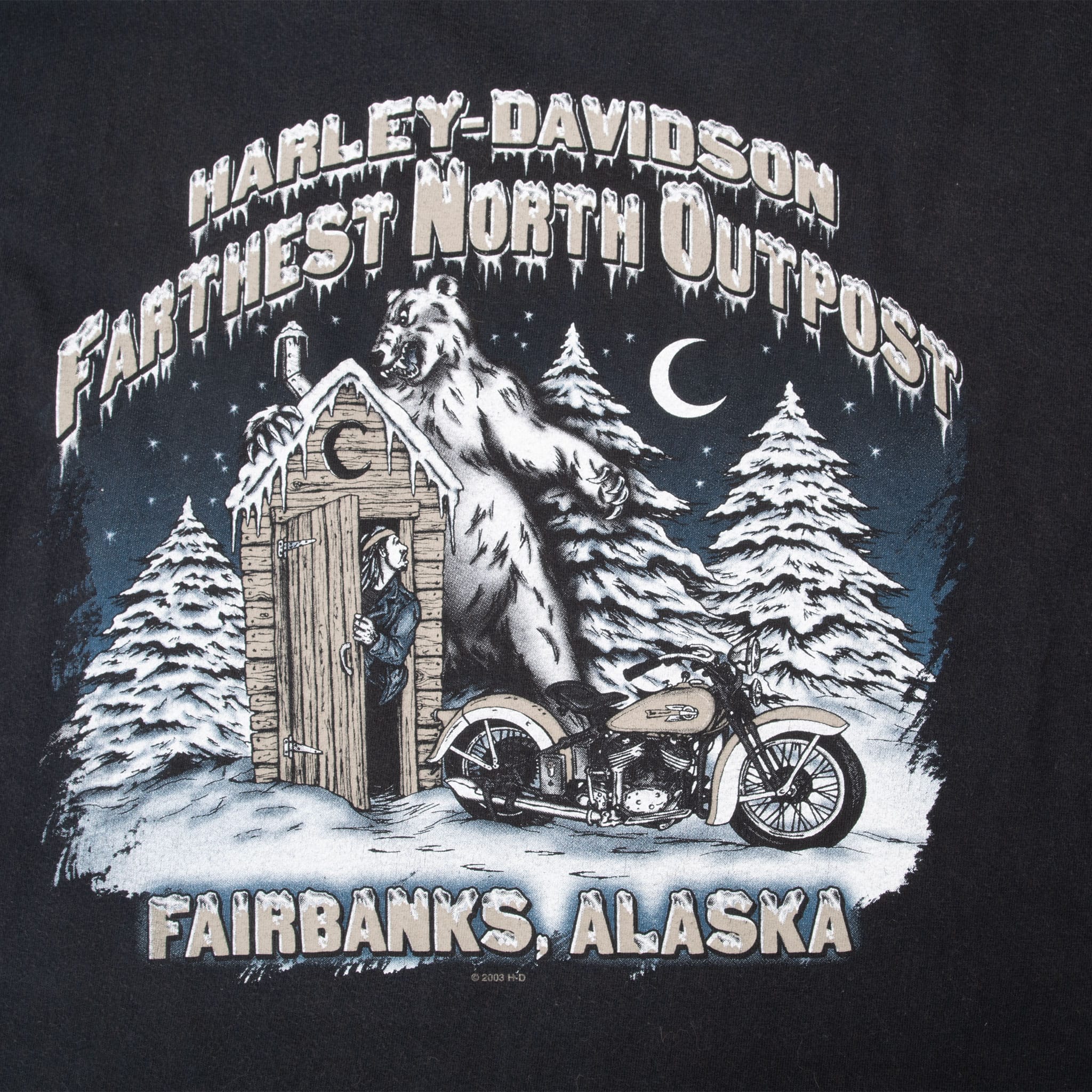Vintage Harley Davidson Fairbanks Alaska 2006 Tee Shirt Size Large Made In Usa