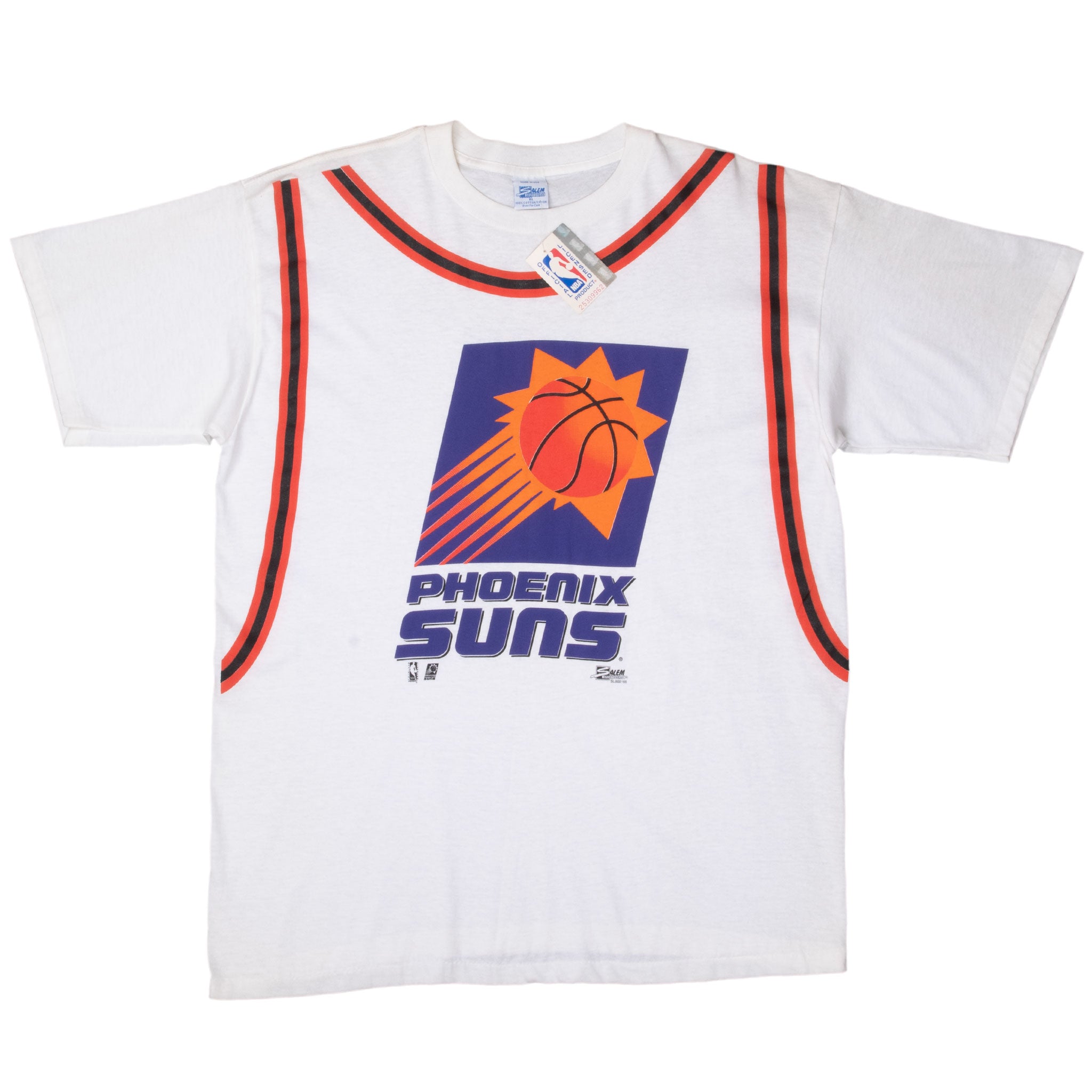 Vintage Nba Phoenix Suns 1990S White Tee Shirt Size XL Deadstock With Single Stitch Sleeves