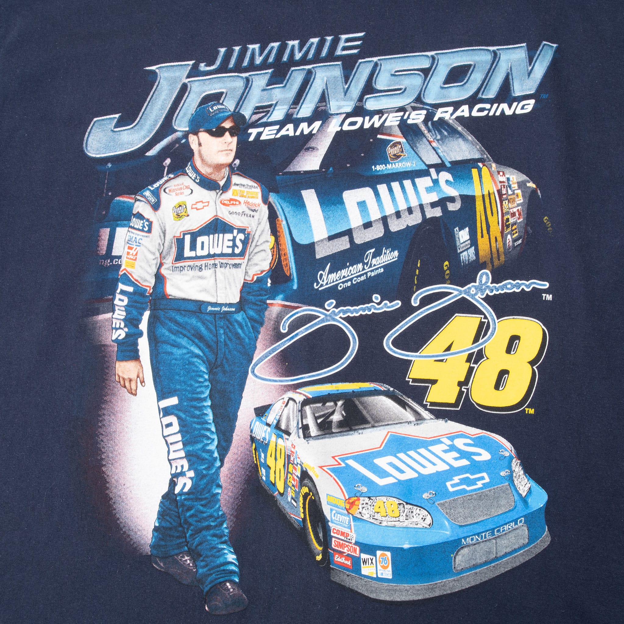 Vintage Nascar Jimmie Johnson Tee Shirt 2001 Size Large
