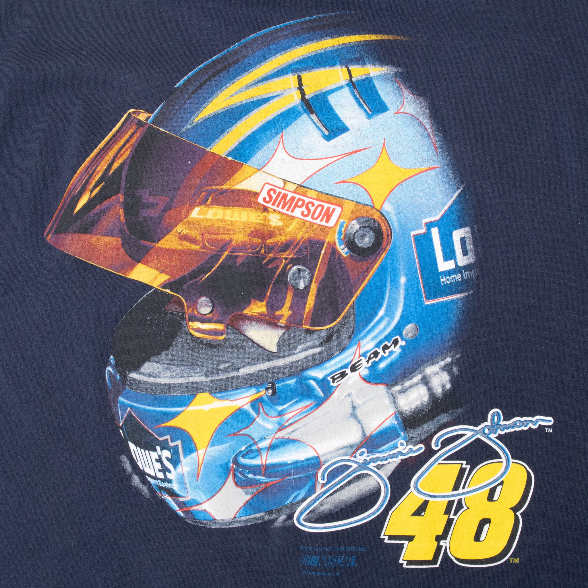Vintage Nascar Jimmie Johnson Tee Shirt 2001 Size Large