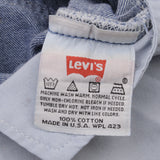 Beautiful Indigo Levis 501 Jeans 1980s Made in USA with Medium Wash   Size on tag 34X34 Actual Size 34X34 Back Button #524