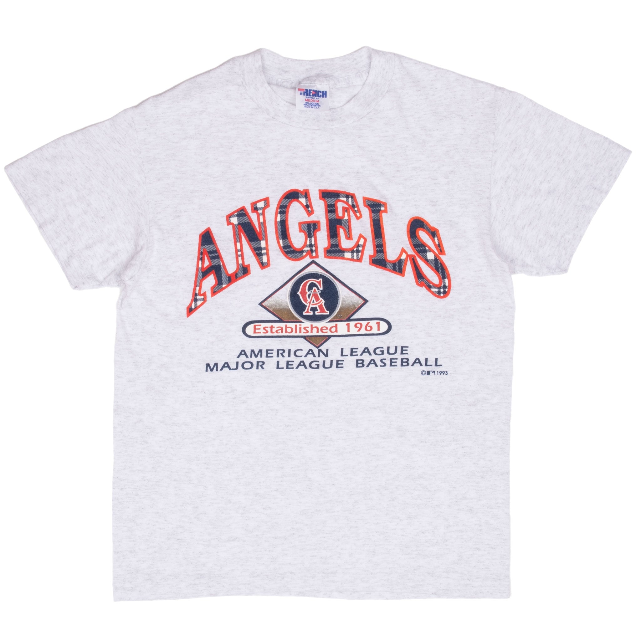 Vintage Mlb California Angels Tee Shirt 1993 Medium Made In Usa With Single Stitch Sleeves