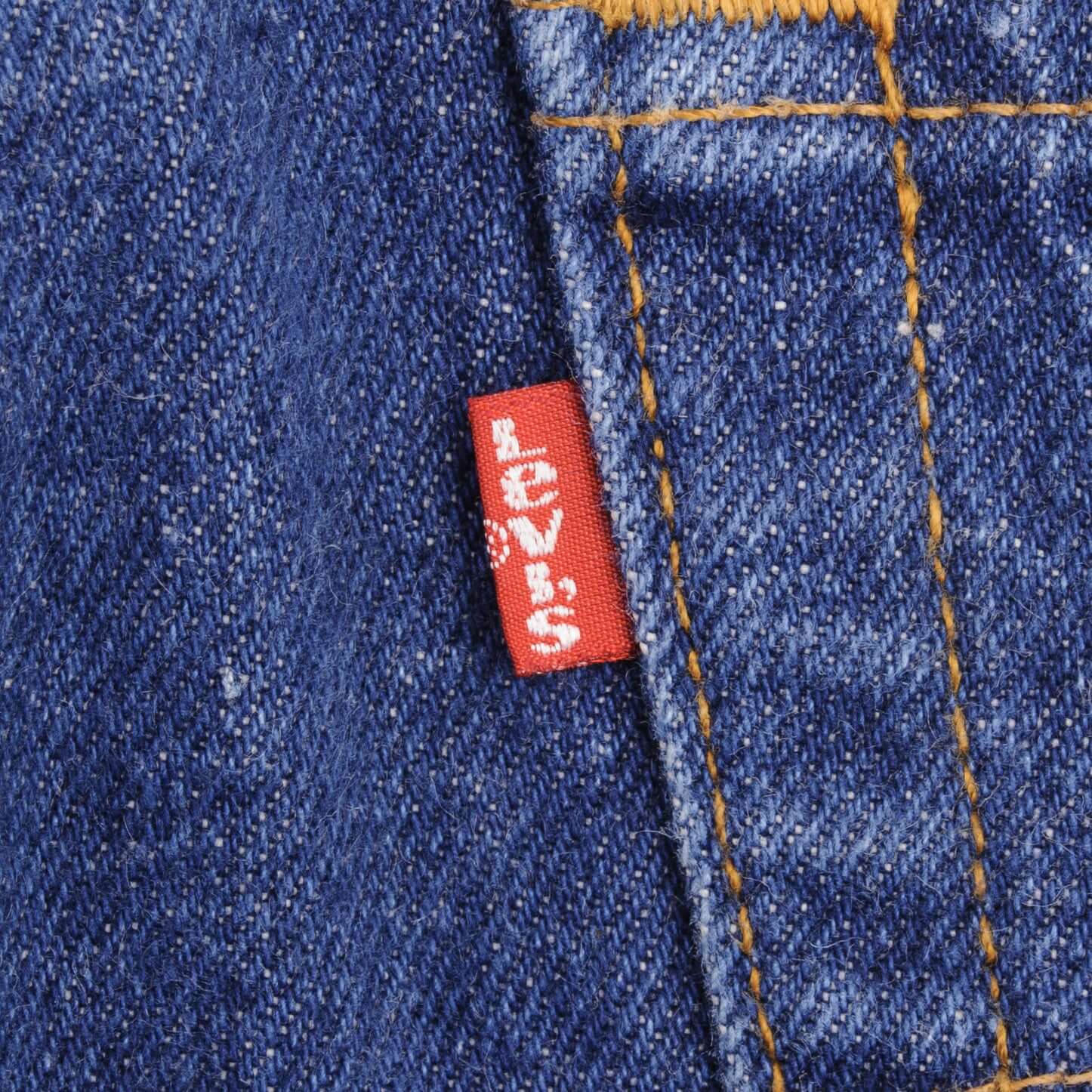 Beautiful Indigo Levis 505 Jeans Made in USA with Medium Dark wash, Not Original Hem  Size on Tag 40X32  Actual Size 40X30.5  Back Button #532